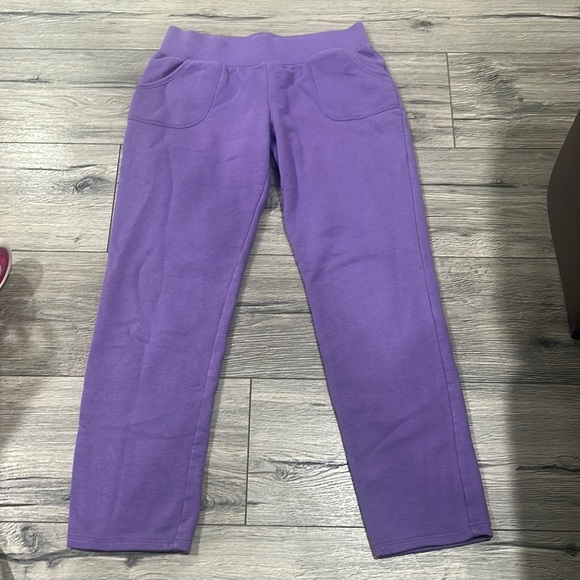 Purple straight leg sweatpants with pockets size XL(14-16) - Picture 1 of 2